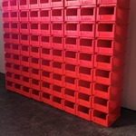 Ca. 90x Magazijnbak met grijp opening, Engels, Transporter, Rood